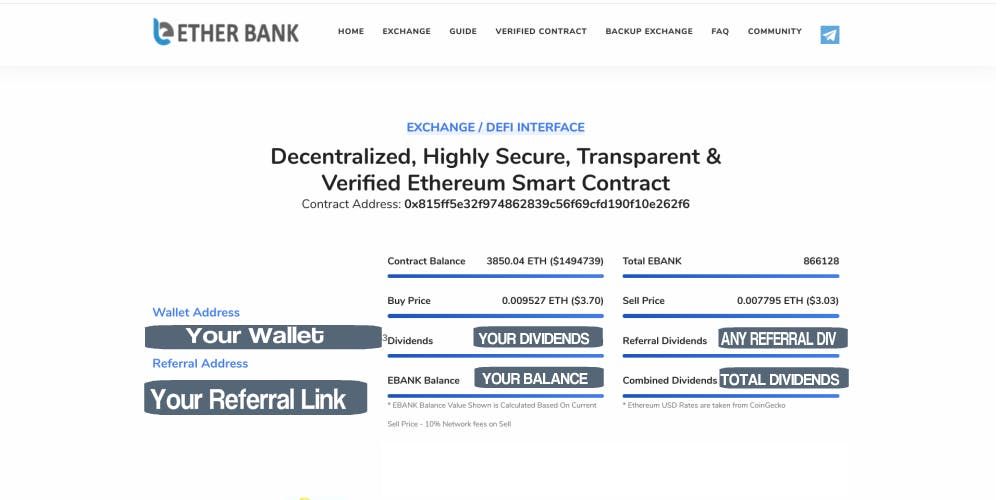 EtherBank account